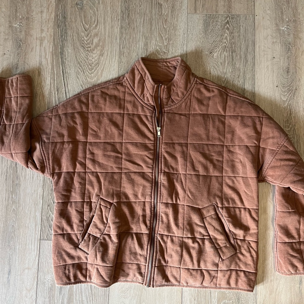 Angel Kiss Tan/Rose colored Quilted Jacket